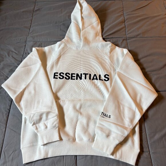Fear of God Essentials Pullover Hoodie Applique Logo White